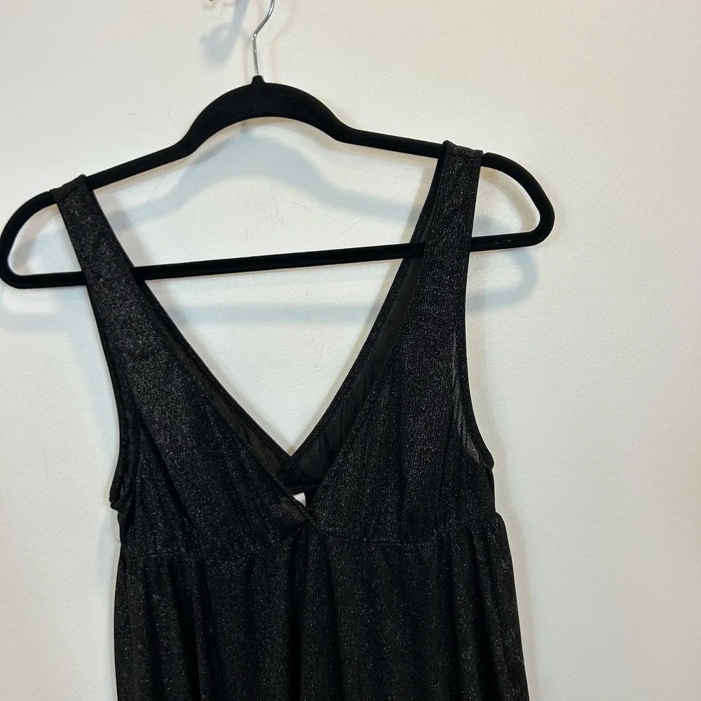 Victorias Secret Very‎ Sexy Medium Camisole Black Shimmer Sparkle Babydoll Top